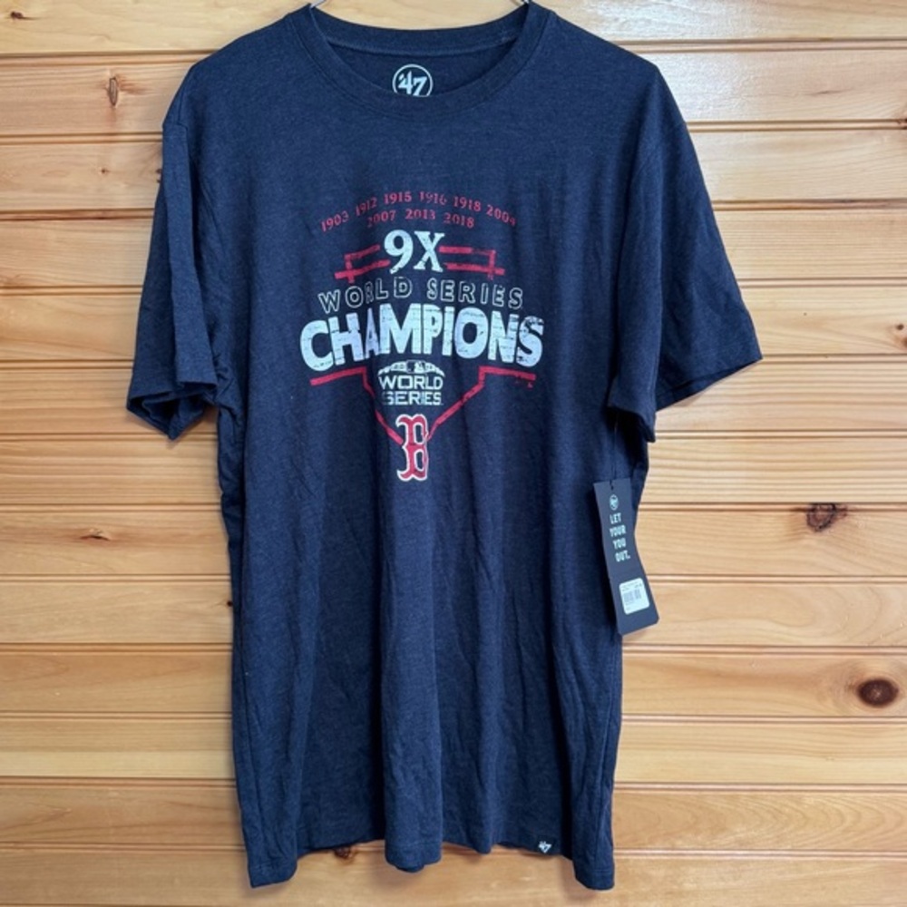 47 Brand Men's Dark Blue 9X World Series Champions Tee NWT Medium
